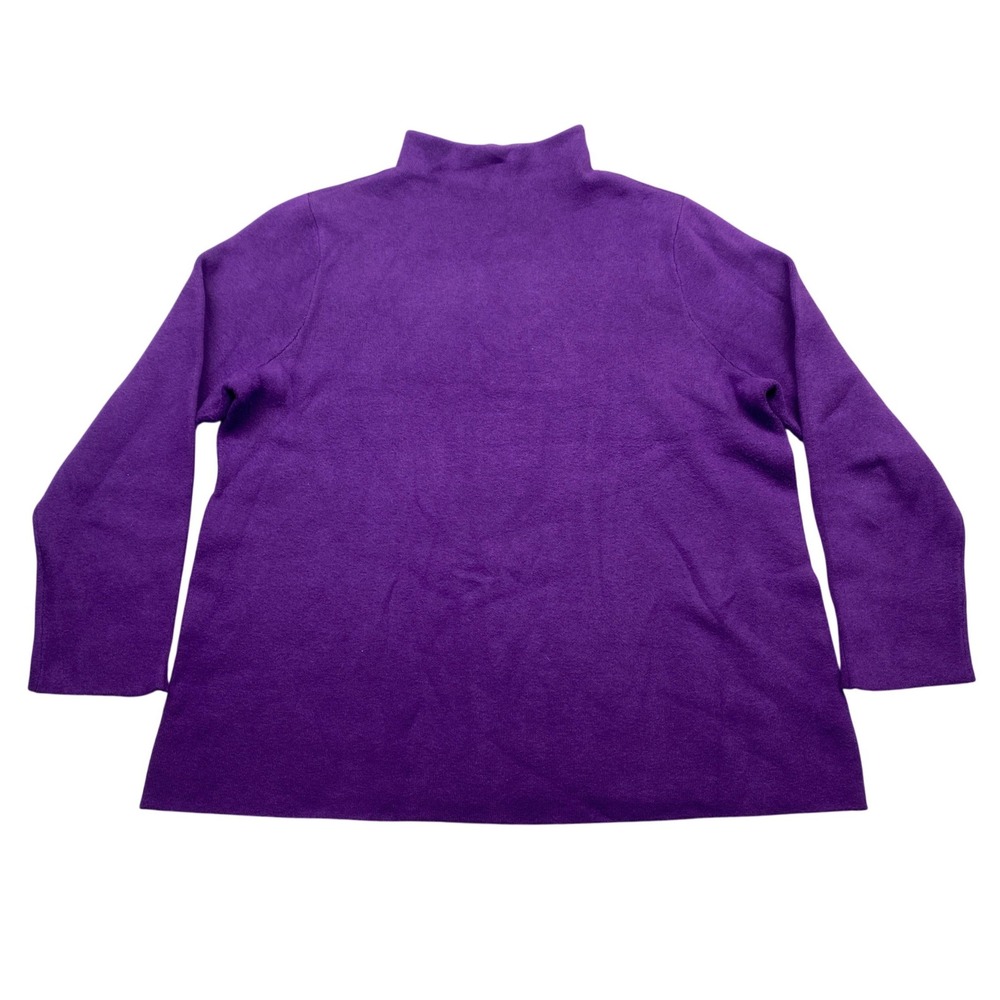 J. Jill Purple‎ Mock Neck Sweater Long Sleeve Cotton Blend Knit Pullover Womens